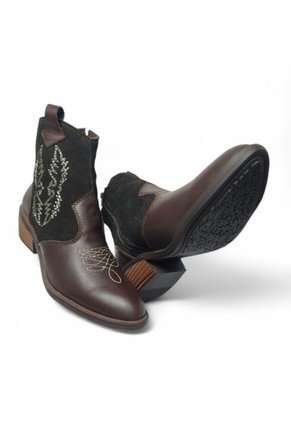 Botines De Mujer En Cuero Color Café MoreLiber Ref. Legado