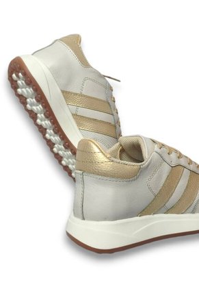 Tenis En CUERO Para Mujer Marca Moreliber Ref Elite Color Nacar-oro