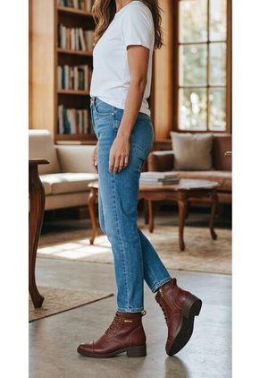 Botines De Mujer En Cuero Color Marrón MoreLiber Ref. Jubilo