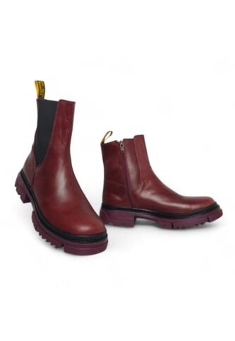 Botines De Mujer En Cuero Color Vino MoreLiber Ref. Genesis Monserrate