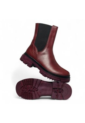 Botines De Mujer En Cuero Color Vino MoreLiber Ref. Genesis