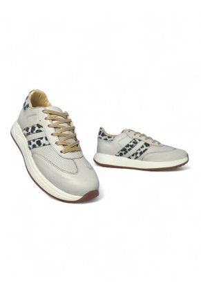 Tenis En CUERO Para Mujer Marca Moreliber Ref Elite Color Nacar-beige
