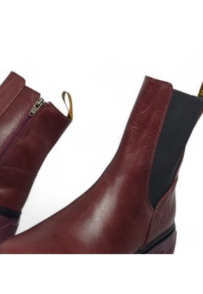 Botines De Mujer En Cuero Color Vino MoreLiber Ref. Genesis