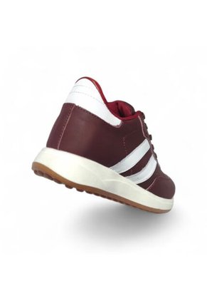 Tenis En CUERO Para Mujer Marca Moreliber Ref Elite Color Vino-Blanco