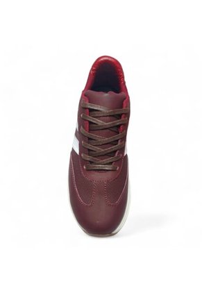 Tenis En CUERO Para Mujer Marca Moreliber Ref Elite Color Vino-Blanco