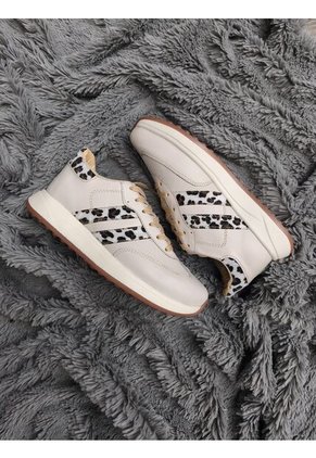 Tenis En CUERO Para Mujer Marca Moreliber Ref Elite Color Nacar-beige