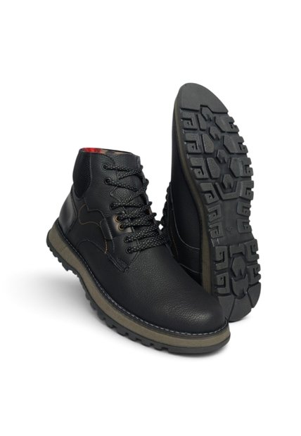 Botas En CUERO Para Hombre Marca Monserrate Ref Maloka Color Negro