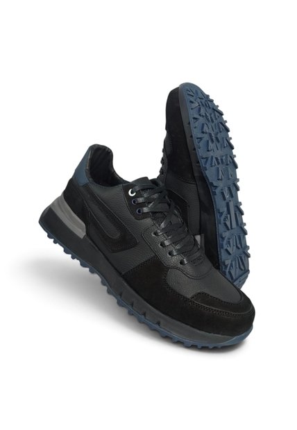 Tenis En CUERO Para Hombre Marca Monserrate Ref Macondo Color Negro