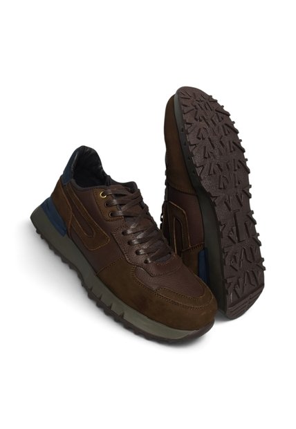 Tenis En CUERO Para Hombre Marca Monserrate Ref Macondo Color Café
