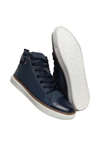 Tenis En Cuero Para Hombre En Bota Color Azul Marca Monserrate Ref. Coral Monserrate
