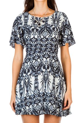 Vestido Negro-Gris-Blanco MONTAGE