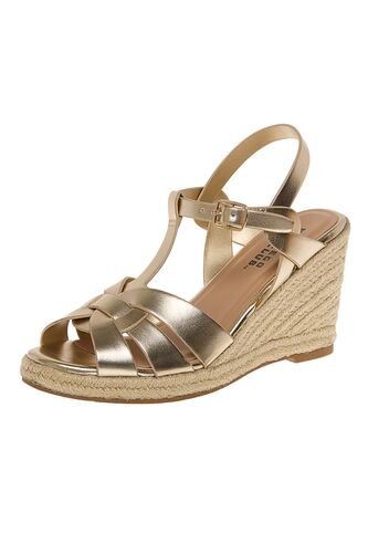 Sandalias Con Taco Tipo Cuña Maya Para Mujer Dorado Montego Bay Club 210068 Montego Bay Club