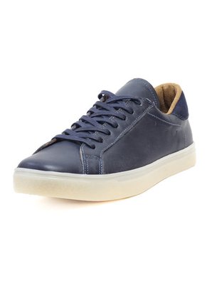 Tenis Cuero Azul Hombre  MOOPY MP-7070