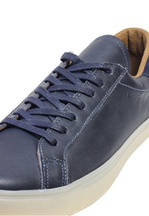 Tenis Cuero Azul Hombre  MOOPY MP-7070