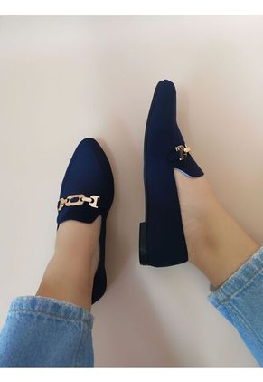 Zapatos Azul Imperial Con Hebilla