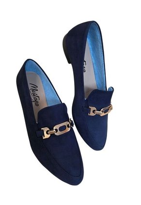 Zapatos Azul Imperial Con Hebilla