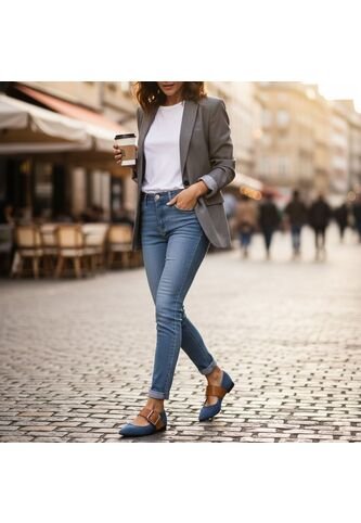 Zapatos Miel Denim Mostaza