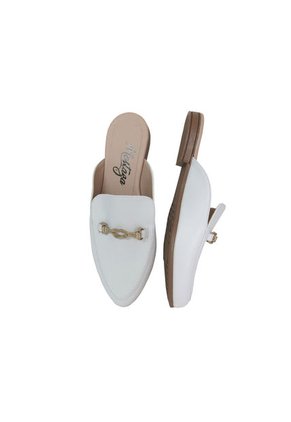 Zuecos - Mules - Blancos Con Fino Herraje