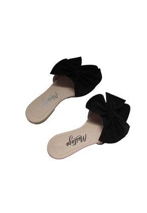 Sandalias Elegantes Black Con Moño Mariposa Negro