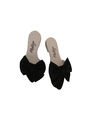 Sandalias Elegantes Black Con Moño Mariposa Negro de Mostaza