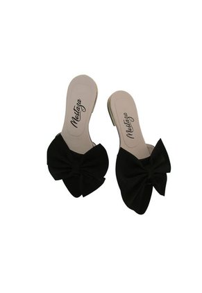 Sandalias Elegantes Black Con Moño Mariposa Negro