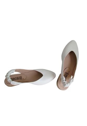 Baleta Blanca Pureza Con Resorte Mostaza