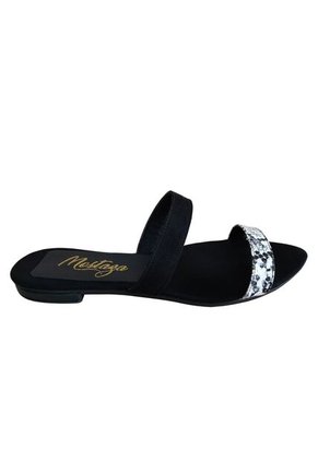 Sandalia Negra Tinta De Serpiente