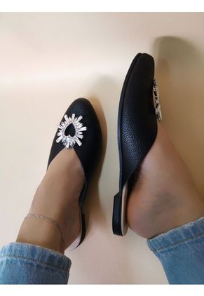 Zuecos Negros Esencial Con Destellos