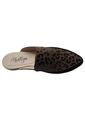 Zueco Negro Nobuck Con Animal Print de Mostaza