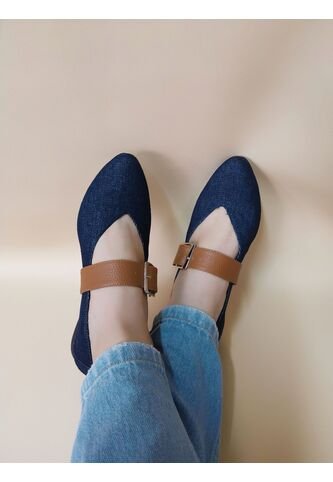 Zapatos Miel Denim Mostaza