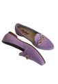 Mocasines Lila Con Hebilla de Mostaza
