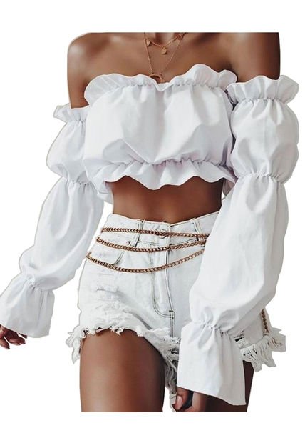 Blusa Sencilla Corta De Moda Para Dama