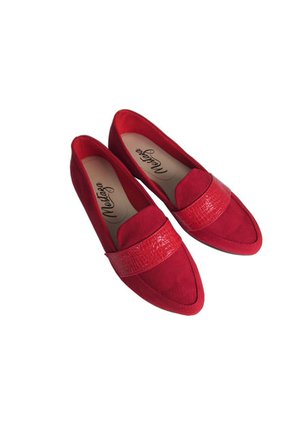 Zapato Casual Rojo Con Fajon Tipo Cuero