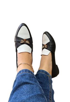 Baletas Negras Punta Fina Con Libelula