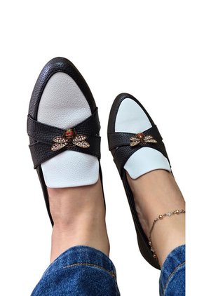 Baletas Negras Punta Fina Con Libelula