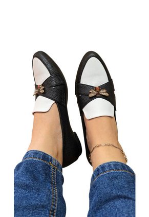 Baletas Negras Punta Fina Con Libelula