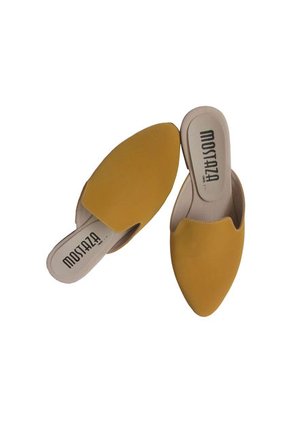 Zuecos - Mules - Mostaza En Nobuck