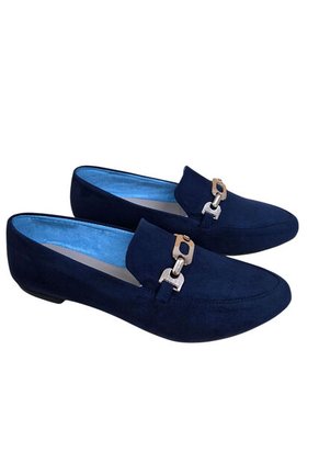 Zapatos Azul Imperial Con Hebilla