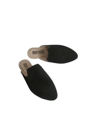 Zuecos - Mules - Negros En Nobuck Mostaza