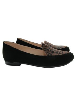 Zapato Casual Negro Con Animal Print