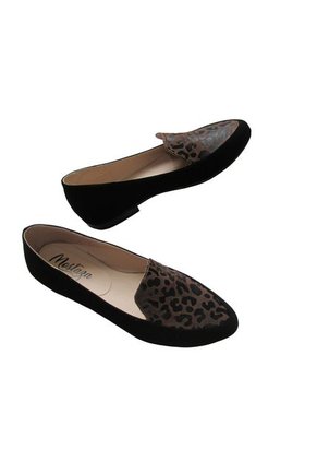 Zapato Casual Negro Con Animal Print
