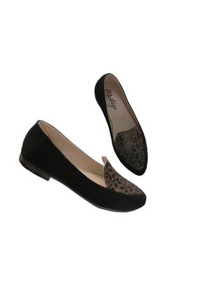 Zapato Casual Negro Con Animal Print