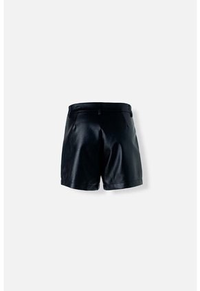 Short De Movies Negro Tipo Cuero Para Mujer 6