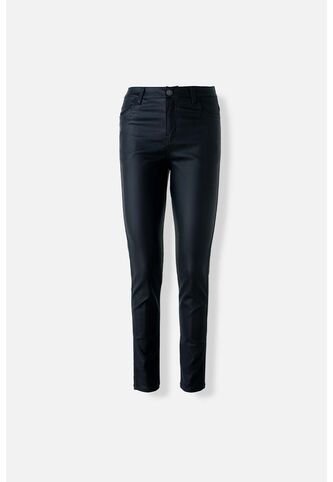 Pantalón De Movies Negro Efecto Cuero Para Mujer 12 MOVIES