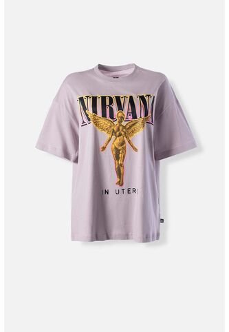 Camiseta De Nirvana Relax Fit Para Mujer M MOVIES
