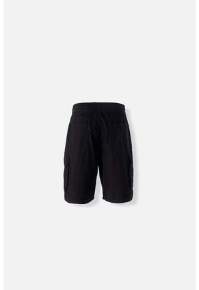 Bermuda De Movies Negra Con Bolsillos Tipo Cargo Para Hombre 32