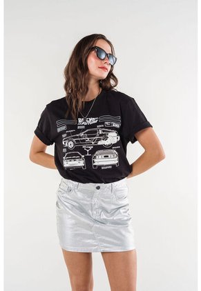 Falda De Movies Plateada Corta Para Mujer 12