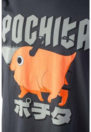 Pijama De Pochita Pantalón Corto Gris Para Hombre