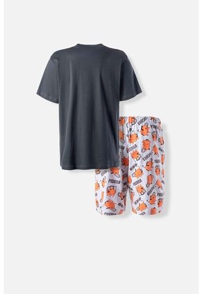 Pijama De Pochita Pantalón Corto Gris Para Hombre