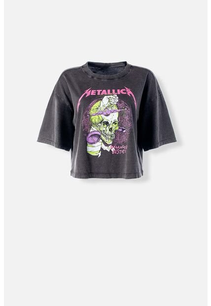 Camiseta De Metallica Boxy Fit Para Mujer XS